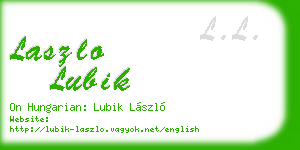laszlo lubik business card