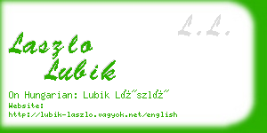 laszlo lubik business card